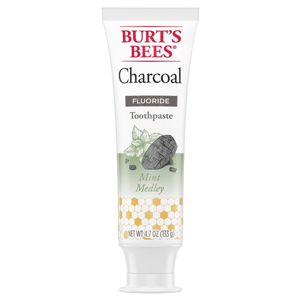 slide 4 of 7, Burt's Bees Charcoal Mint Medley Fluoride Toothpaste, 4.7 oz