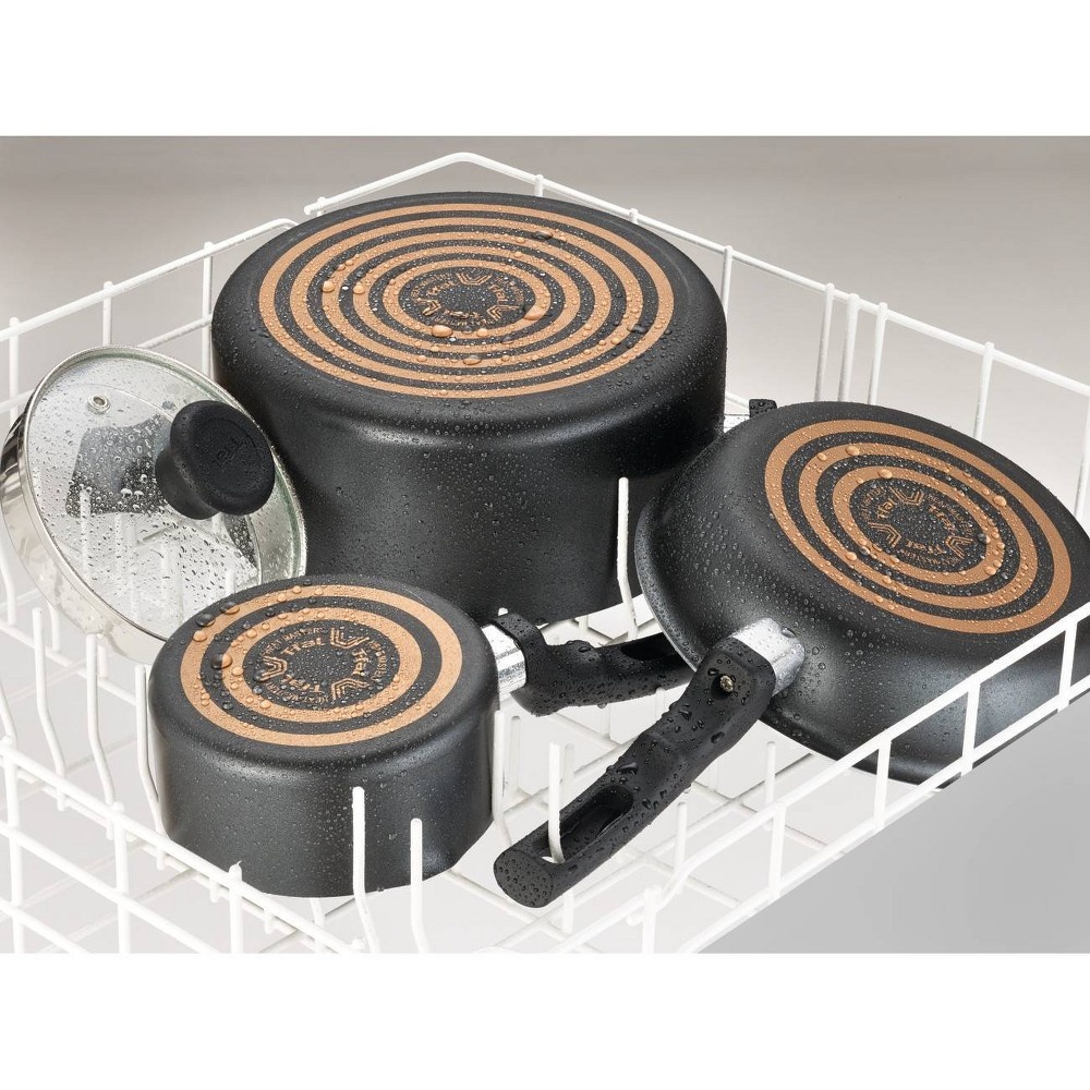 slide 7 of 10, T-fal Simple Stack Non Stick Cook Set Black, 10 ct