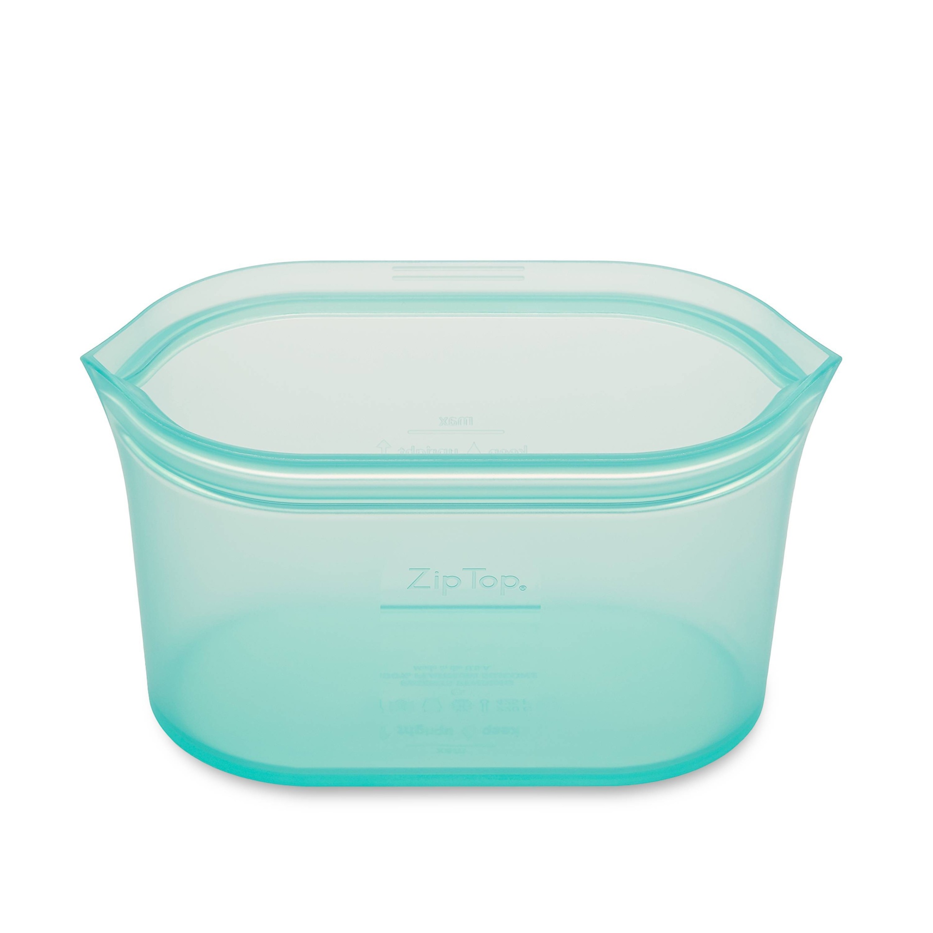 Zip Top - 100% Platinum Silicone Reusable Containers with NO Lids!