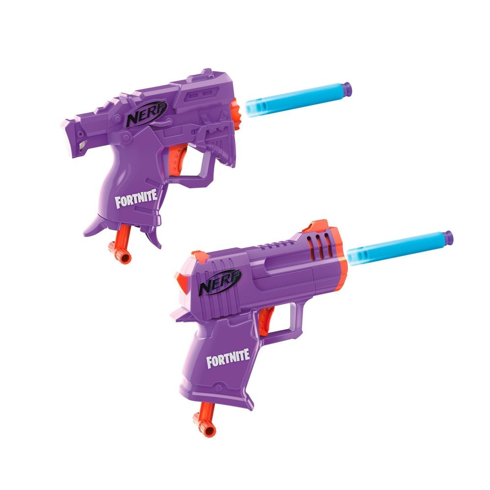 slide 2 of 5, NERF Fortnite Targeting Set with 2 Micro Blasters, 10 suction darts and target, 1 ct