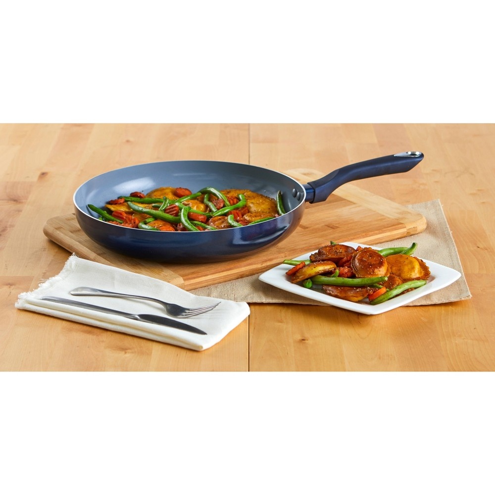 IMUSA 12 Ceramic Fry Pan with Soft Touch Handle Blue 1 ct