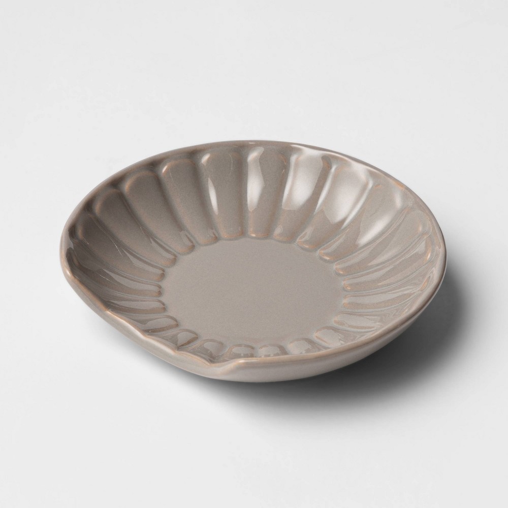 slide 2 of 2, Stoneware Ribbed Spoon Rest Gray - Threshold, 1 ct