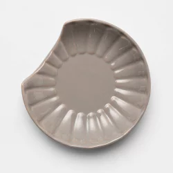 Stoneware Ribbed Spoon Rest Gray - Threshold