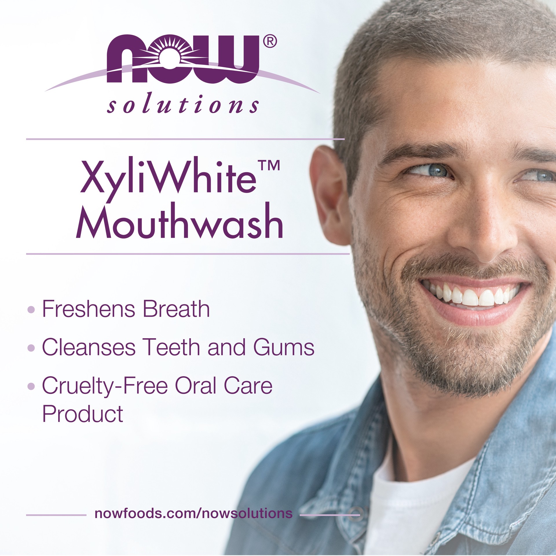 slide 3 of 4, NOW Solutions NOW XyliWhite Refreshmint Mouthwash, 16 fl oz