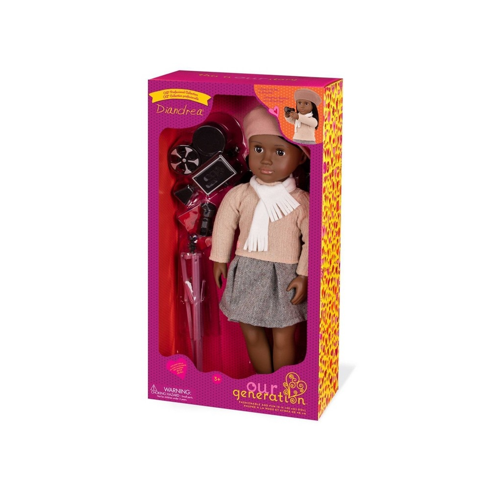 slide 4 of 4, Our Generation Diandrea with Camera Accessory 18" Movie Director Doll, 1 ct