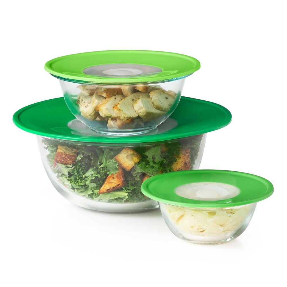 slide 3 of 4, OXO Silicone Reusable Lid Set, 3 ct