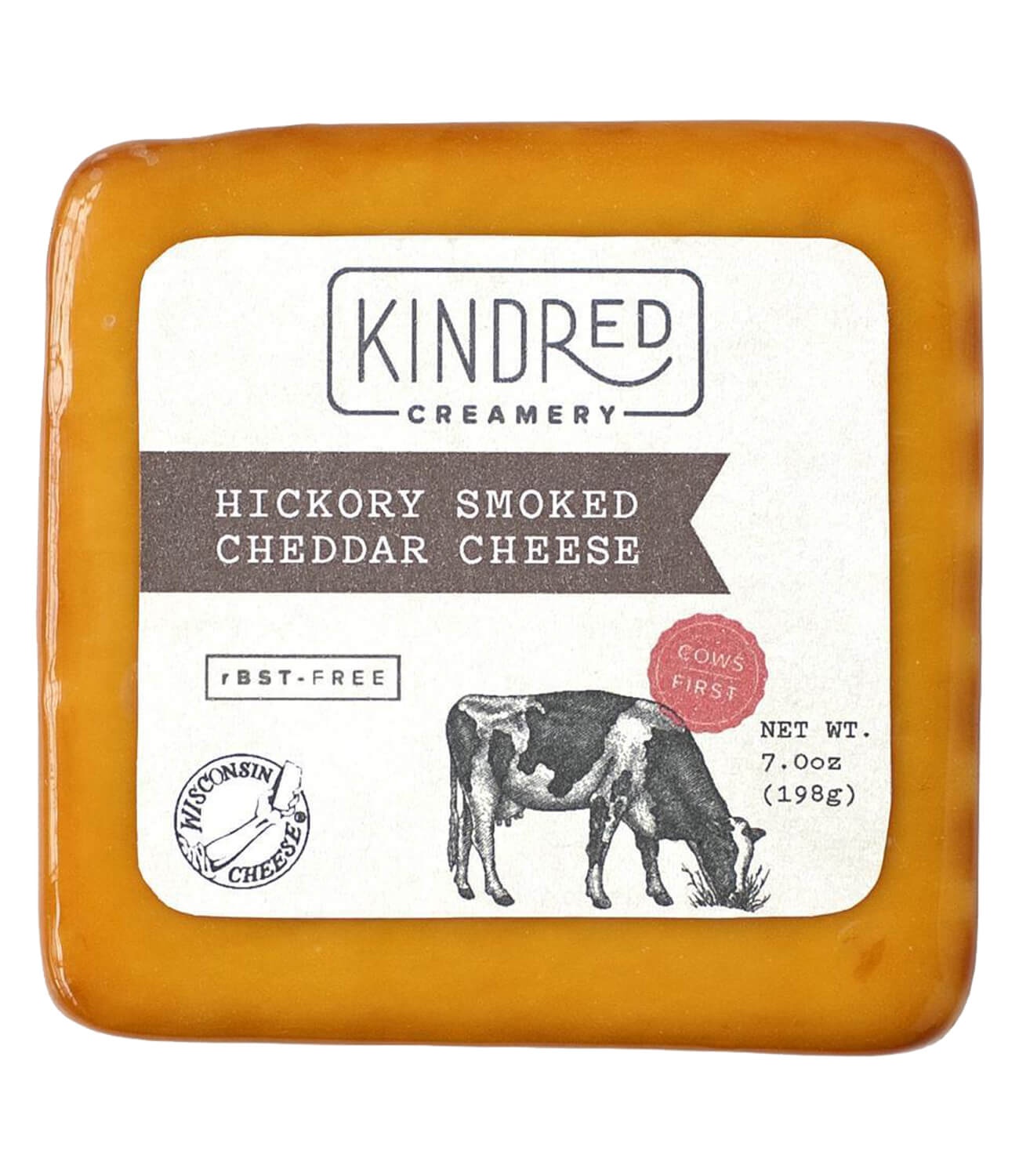 slide 1 of 1, Kindred Hickory Smoked Cheddar Chunk 7oz, 7 oz