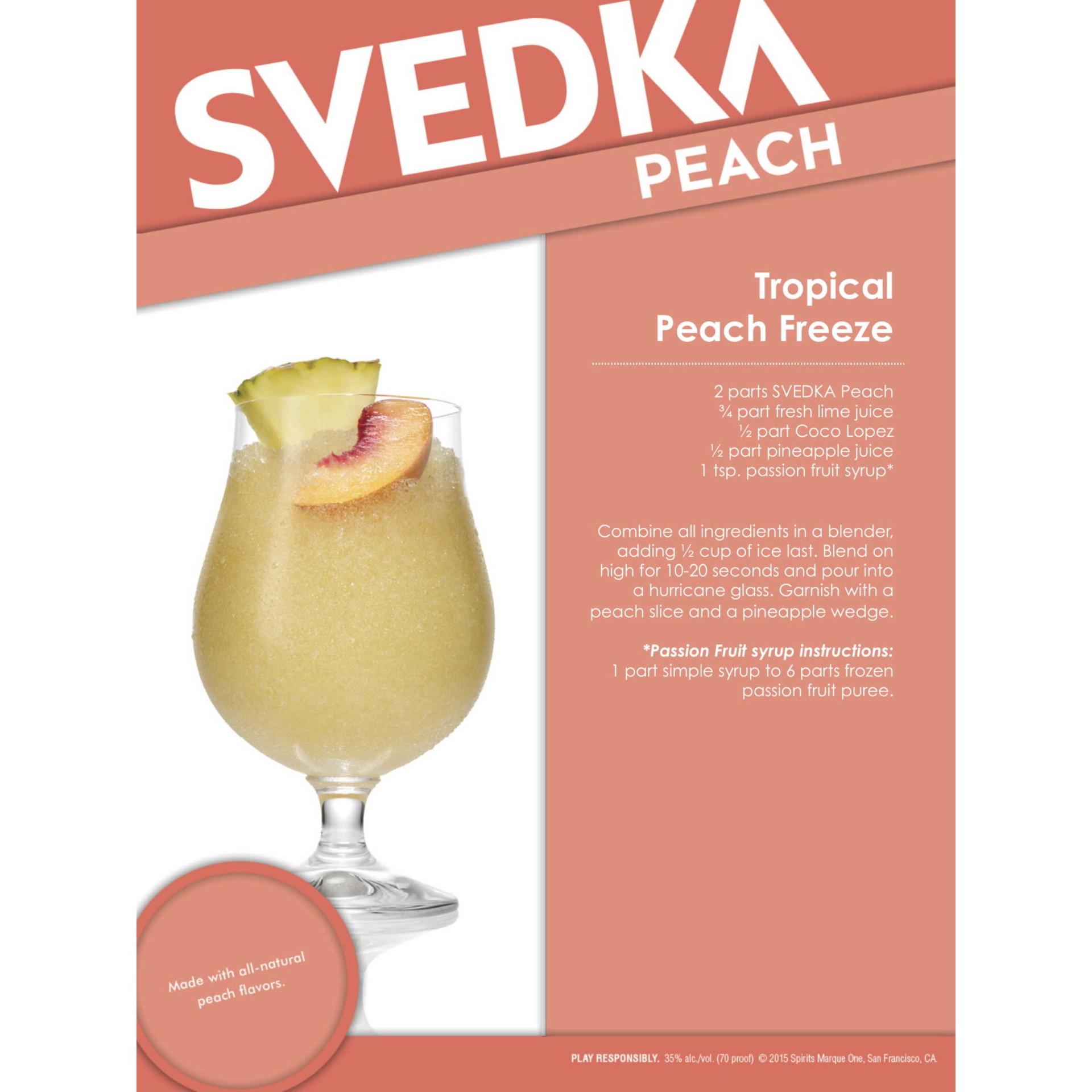 slide 4 of 4, SVEDKA Peach Flavored Vodka, 1 L Bottle, 70 Proof, 33.81 fl oz