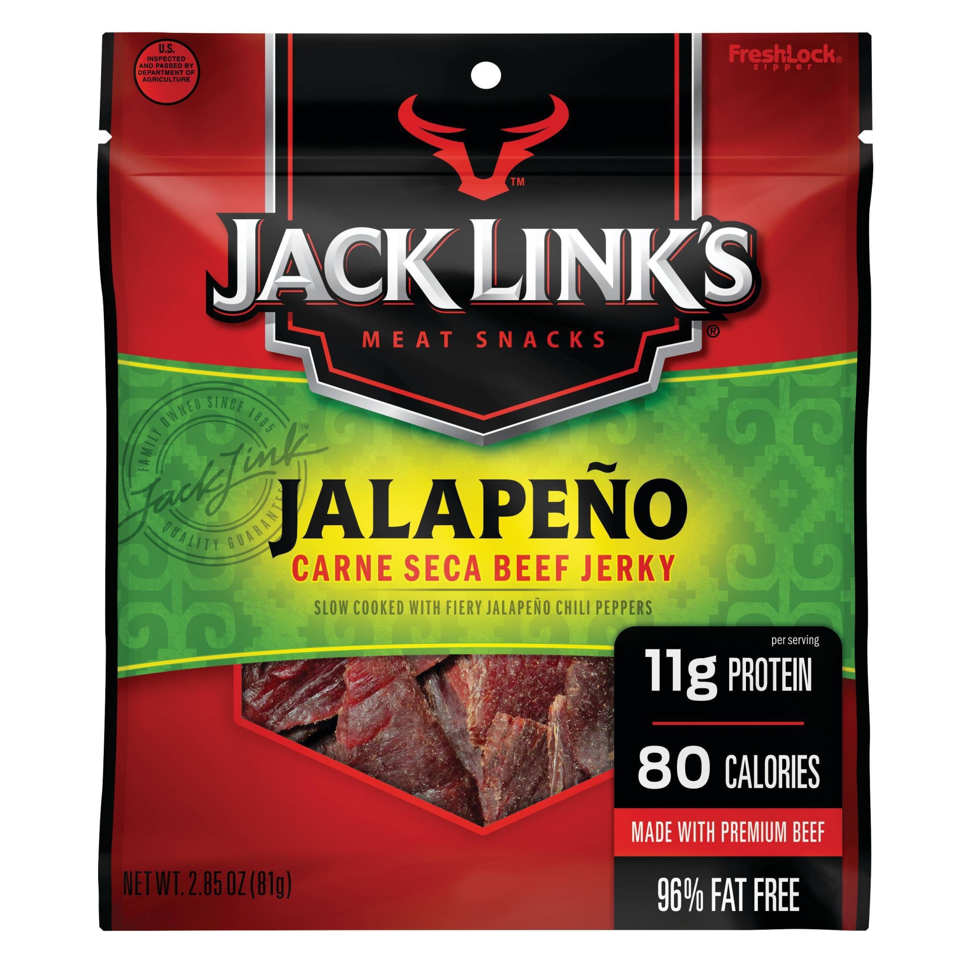 slide 1 of 1, Jack Link's Jalapeno Carne Seca Beef Jerky, 2.85 oz