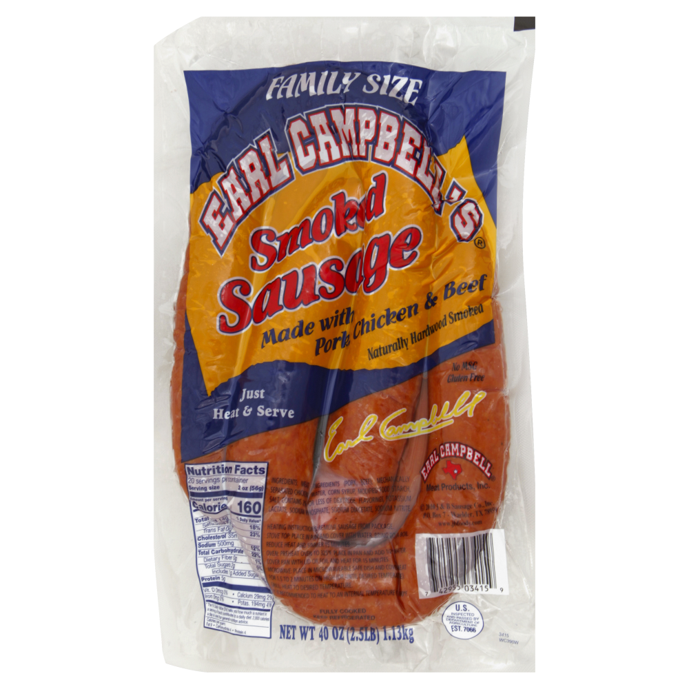 slide 1 of 5, Earl Campbell's Smoked Sausage, 2.5 lb