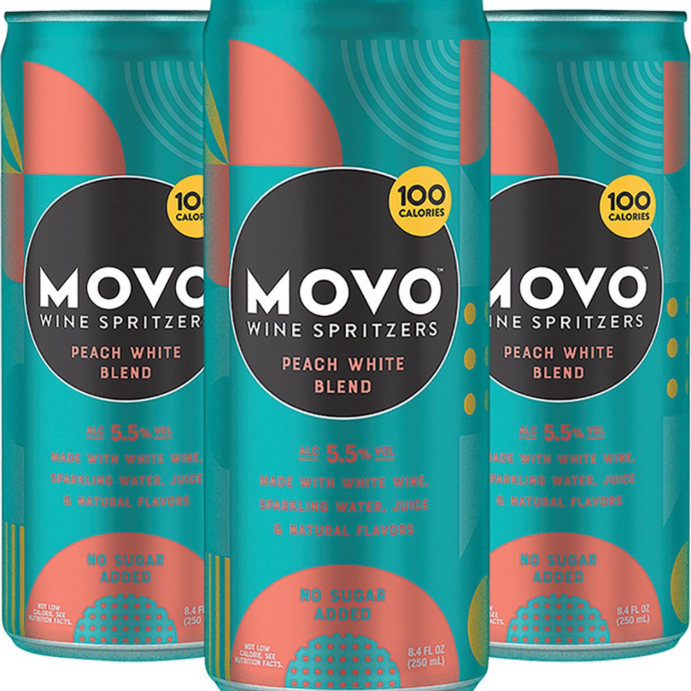 slide 1 of 1, Movo Peach White Blend, 4 ct; 8.4 oz