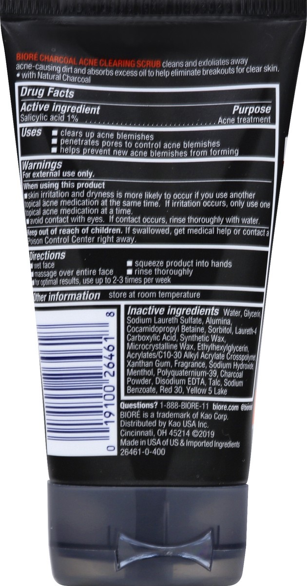 slide 8 of 11, Biore Charcoal Mens Acne Clearing Scrub, 4.5 oz