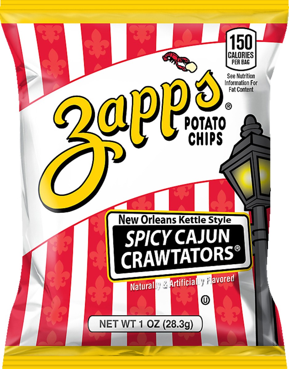 slide 2 of 10, Zapp's New Orleans Kettle Style Spicy Cajun Crawtators Potato Chips 1 oz, 1 oz
