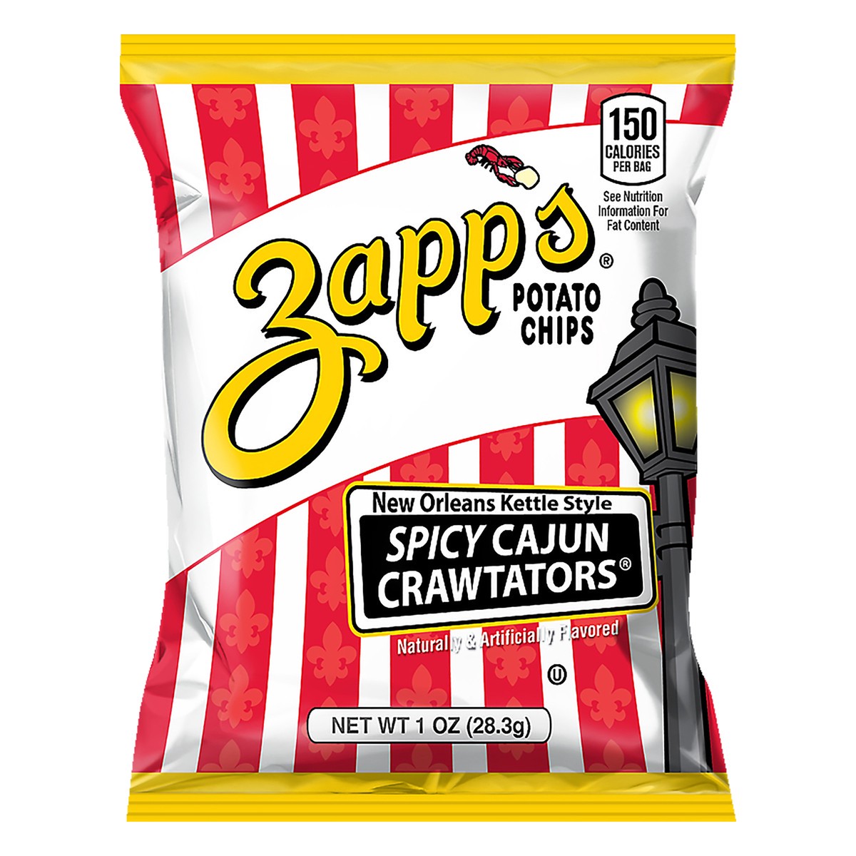 slide 1 of 10, Zapp's New Orleans Kettle Style Spicy Cajun Crawtators Potato Chips 1 oz, 1 oz