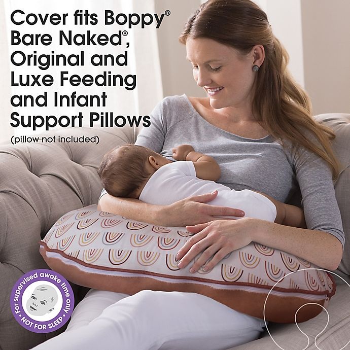 slide 5 of 5, Boppy Organic Cotton Nursing Pillow Cover - Rainbows, 1 ct