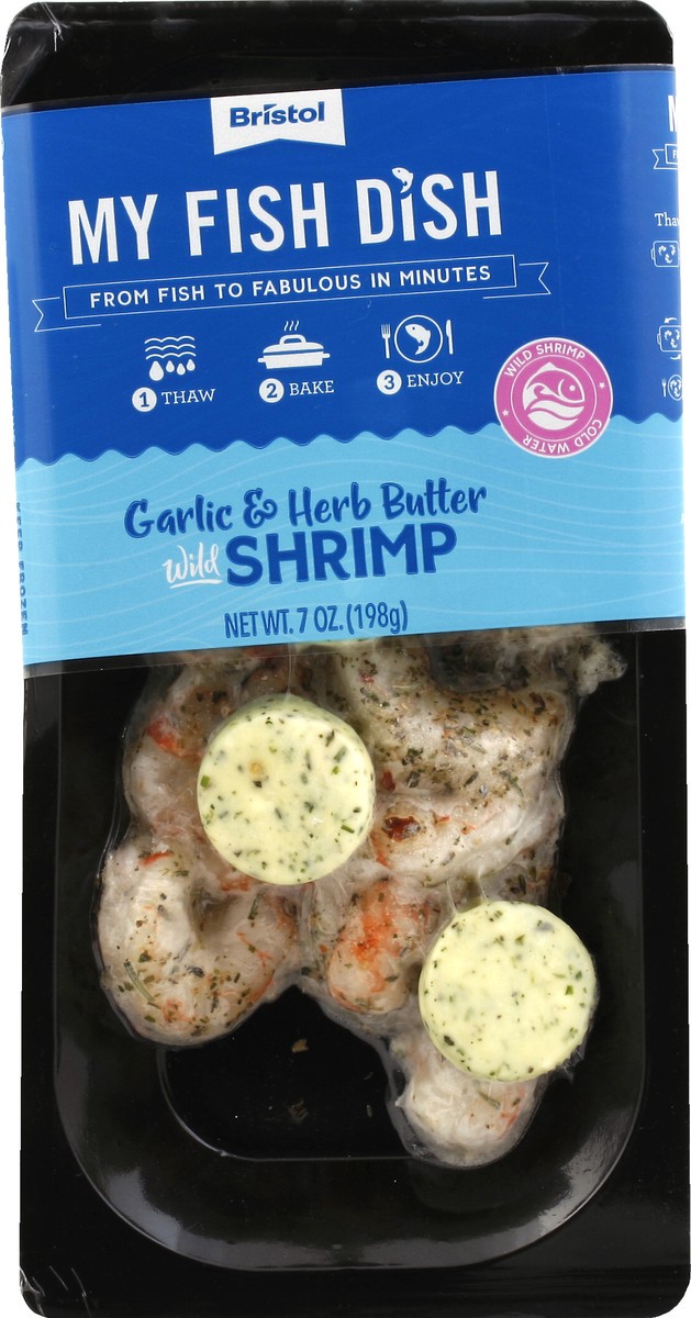 slide 2 of 10, Bristol Brewing Company My Fish Dish Wild Garlic & Herb Butter Shrimp 7 oz, 7 oz