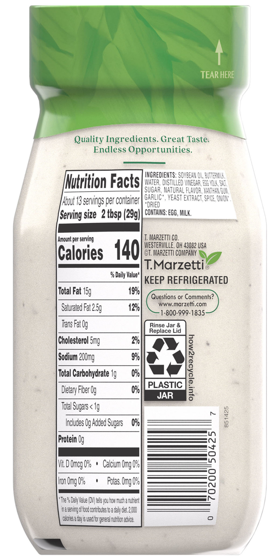 slide 3 of 4, Marzetti Classic Ranch Dressing & Dip 13 fl. oz. Jar, 13 fl oz