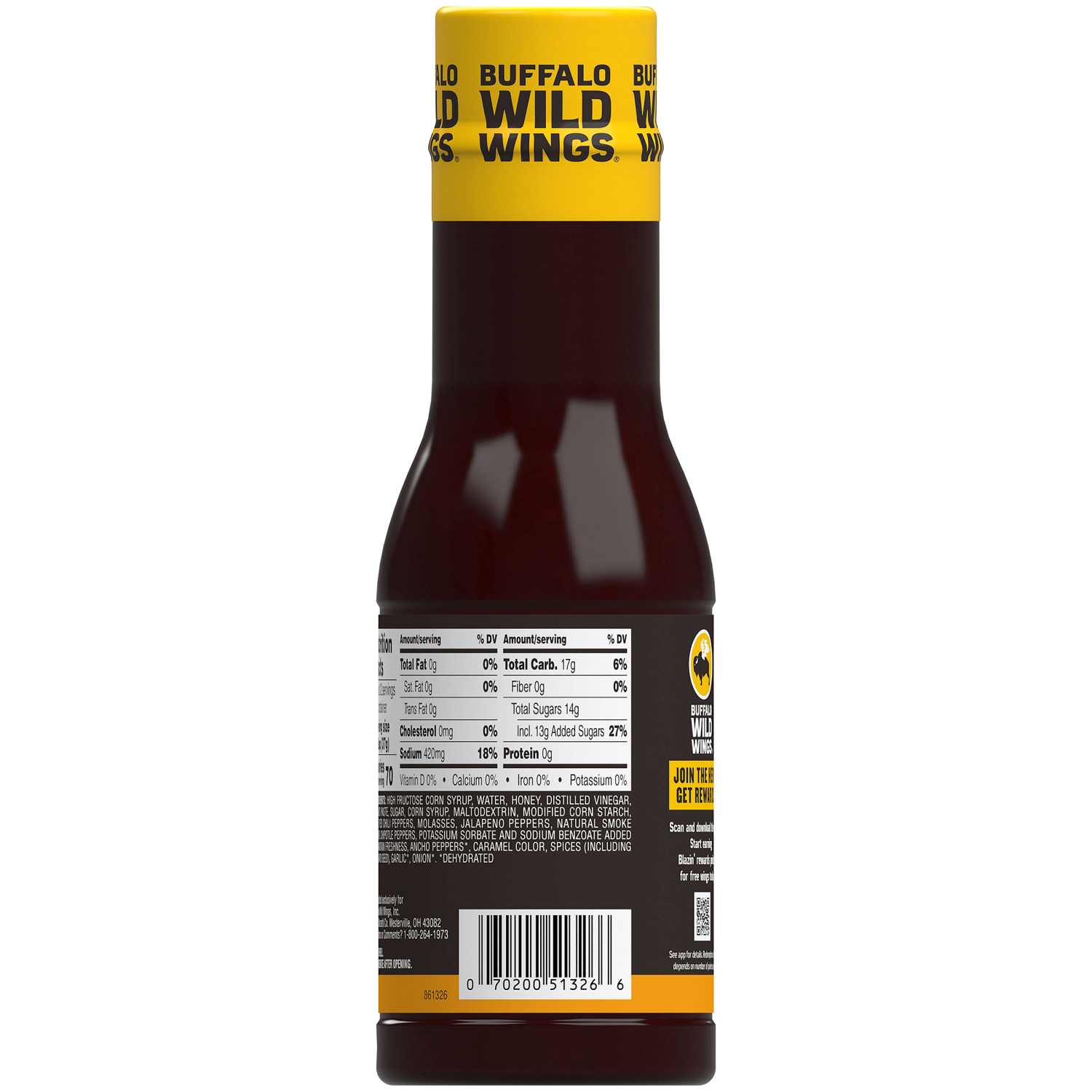 slide 2 of 2, Buffalo Wild Wings Honey BBQ Sauce, 12 oz