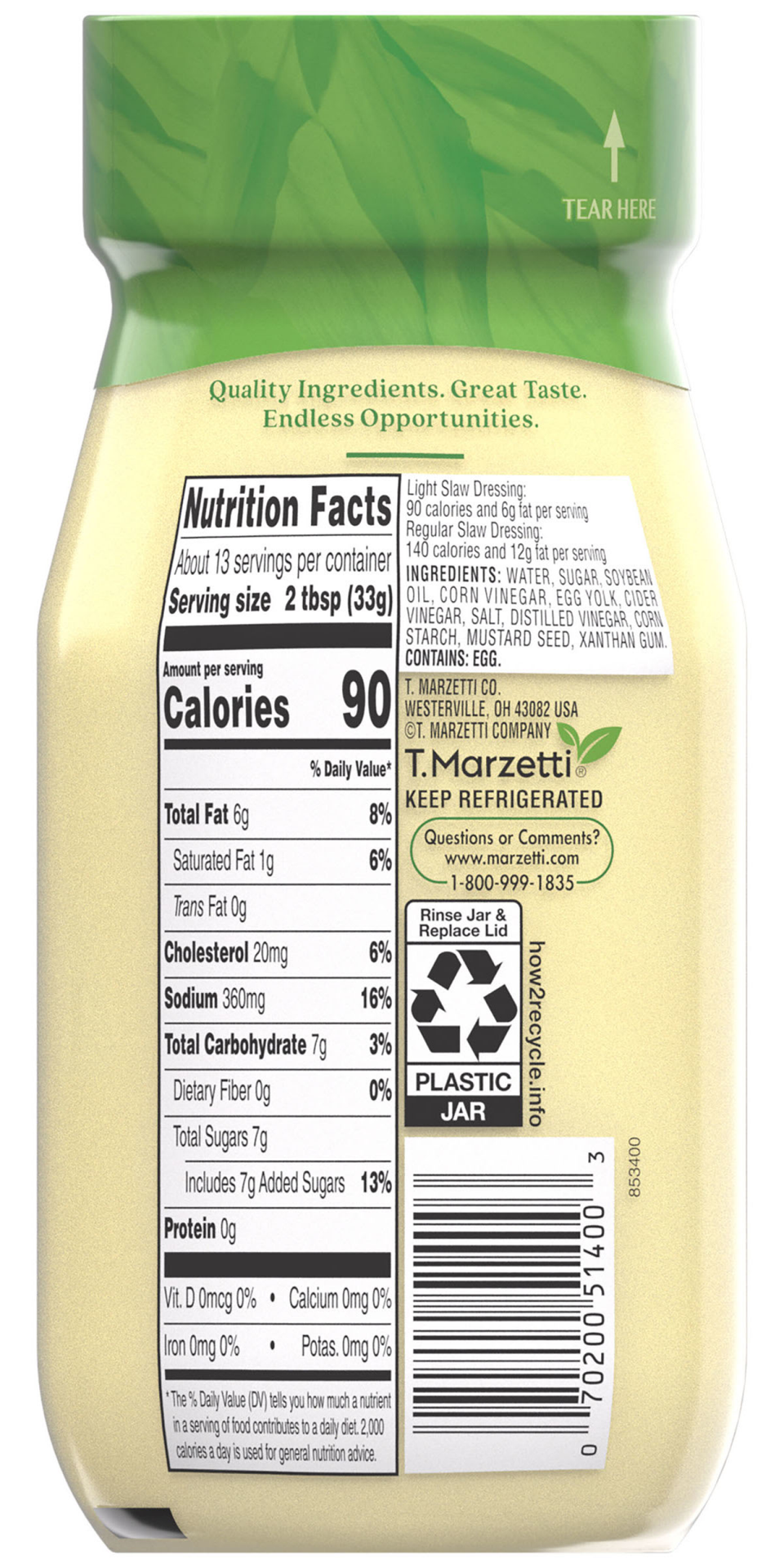 slide 3 of 4, Marzetti Light Original Slaw Dressing 13 fl oz, 13 fl oz