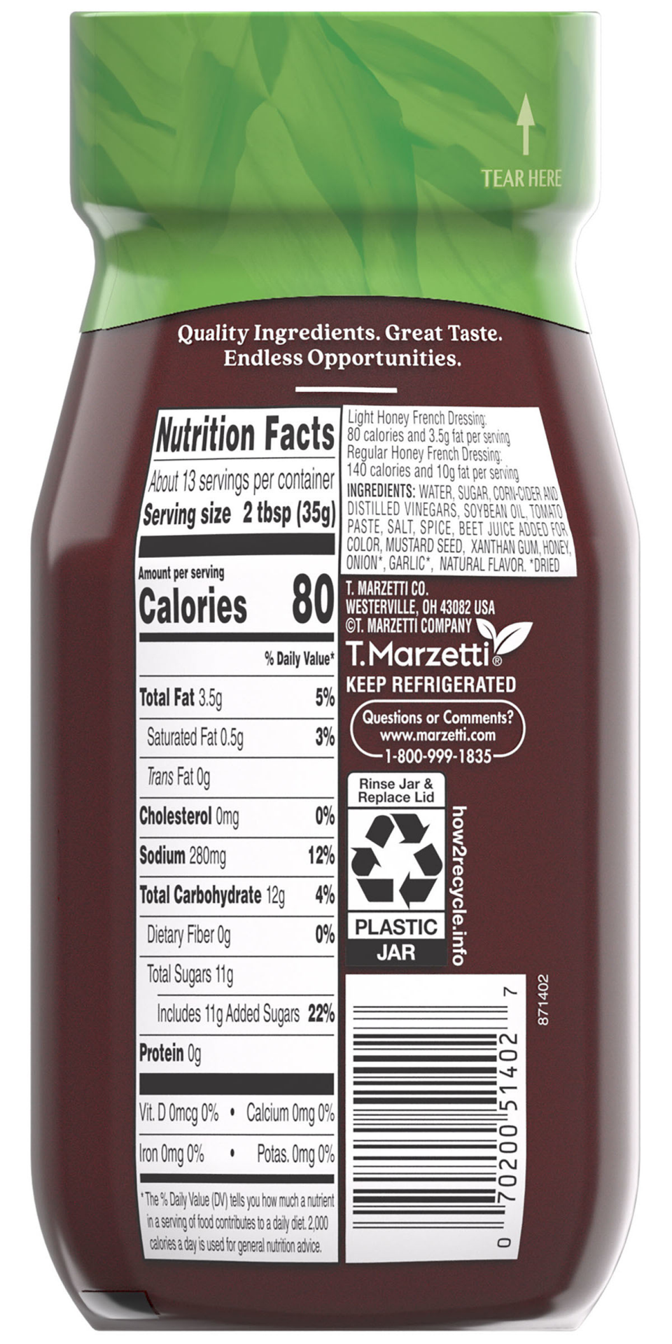 slide 3 of 4, Marzetti Classic Light Honey French Dressing, 13 oz, 13 oz