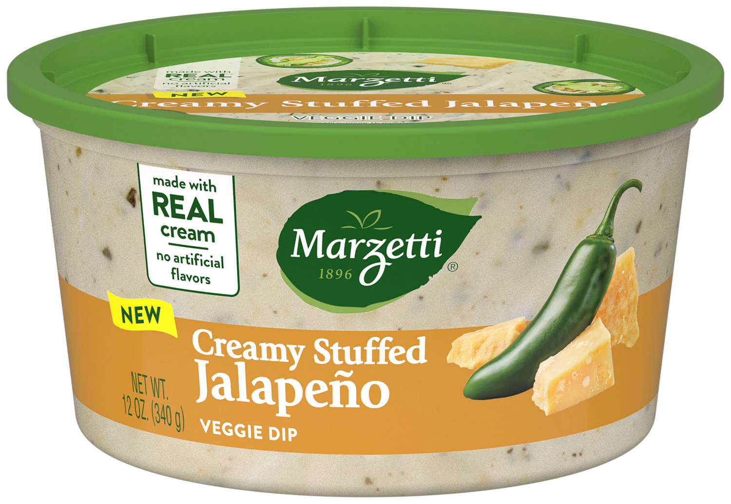 slide 1 of 1, Marzetti Creamy Stuffed Jalapeño Veggie Dip, 12 oz