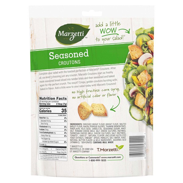 slide 12 of 21, Marzetti Seasoned Croutons, 5 oz, 5 oz