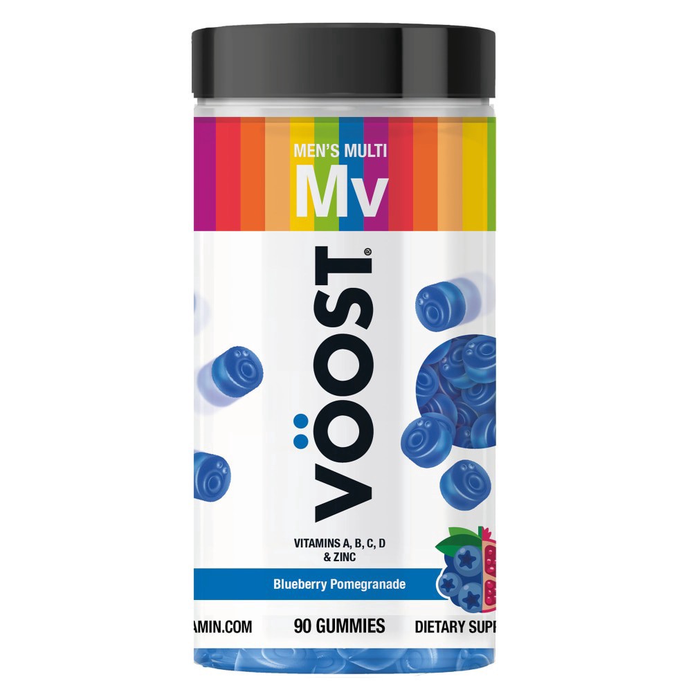slide 1 of 2, Voost VÖOST, Men's Multivitamin Gummies, Supplement with Vitamin A, B, C, D & Zinc to Support Men's Daily Health*, Men's Chewable Vitamin, Blueberry Pomegranate Flavored, 30 Day Supply - 90 Count, 90 ct