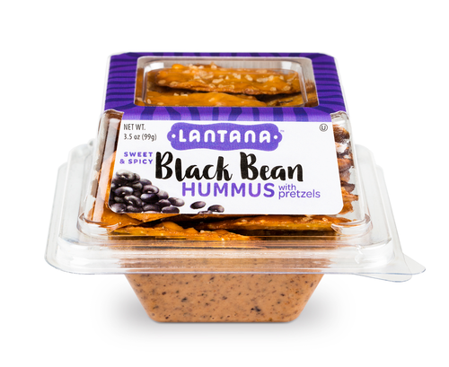 slide 1 of 1, Lantana Grab & Go - Sweet And Spicy Black Bean Hummus With Pretzels, 3.5 oz