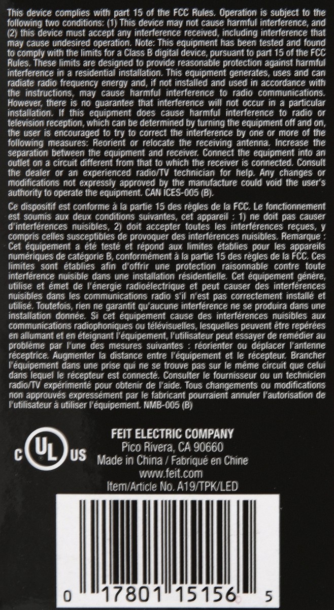 slide 8 of 9, Feit Electric Bulb 1 ea, 1 ct