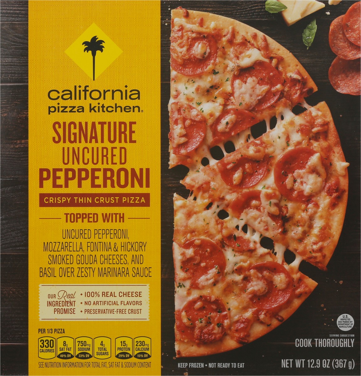 slide 6 of 9, California Pizza Kitchen Crispy Thin Crust Signature Pepperoni Frozen Pizza, 12.9 oz