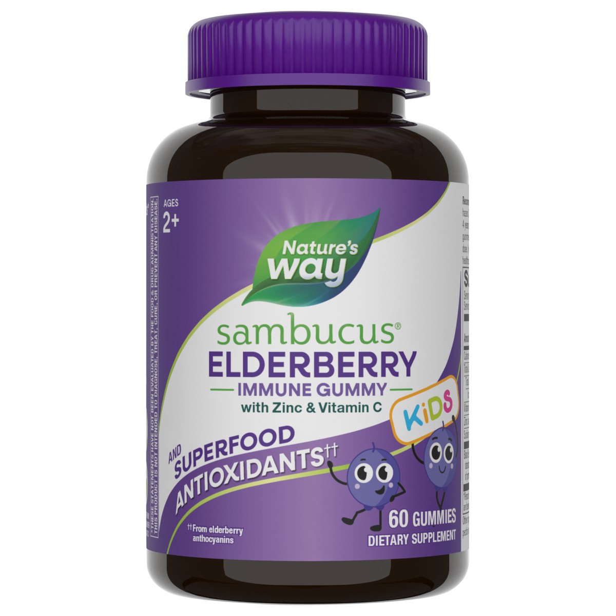 slide 1 of 9, Nature's Way Kids Sambucus Elderberry Immune Gummy 60 Gummies, 60 ct