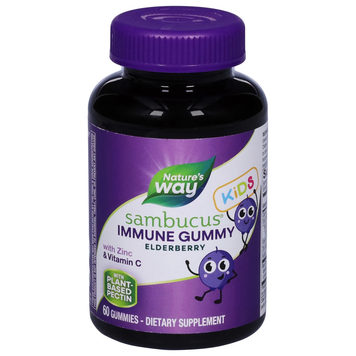 slide 1 of 9, Nature's Way Sambucus Kids Elderberry Immune Gummy with Zinc & Vitamin C 60 Gummies, 60 ct