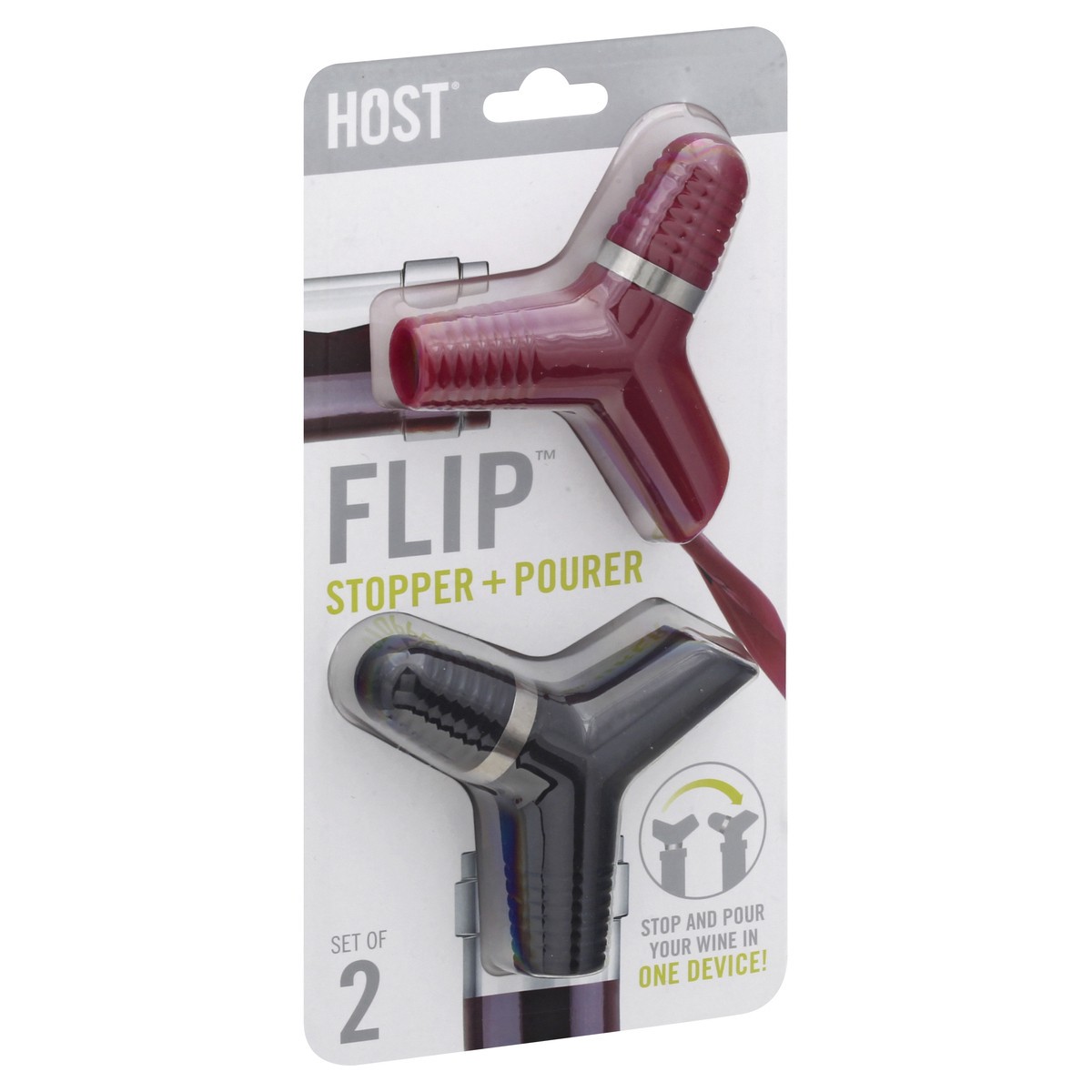 slide 6 of 8, HOST FLIP™ Stopper + Pourer by HOST, 1 ct