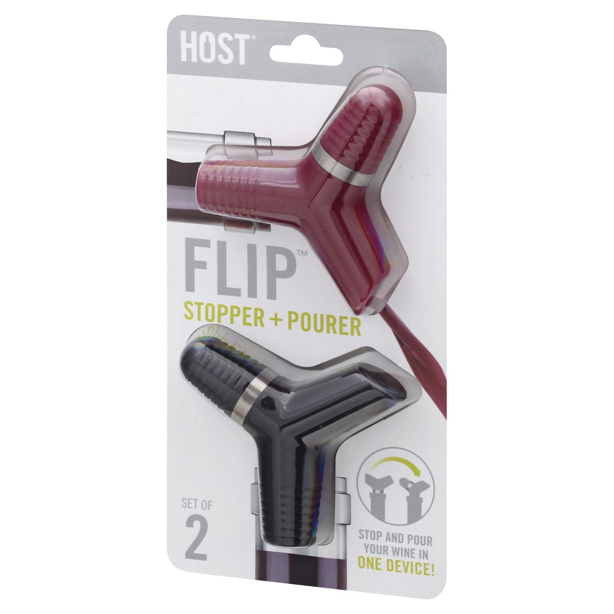 slide 3 of 8, HOST FLIP™ Stopper + Pourer by HOST, 1 ct