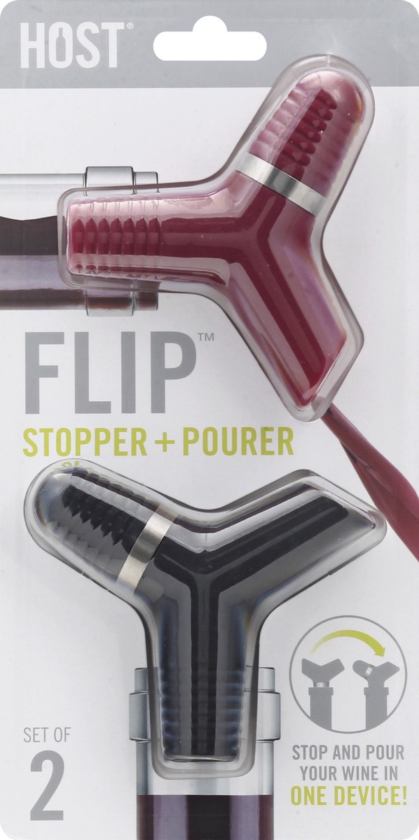 slide 8 of 8, HOST FLIP™ Stopper + Pourer by HOST, 1 ct