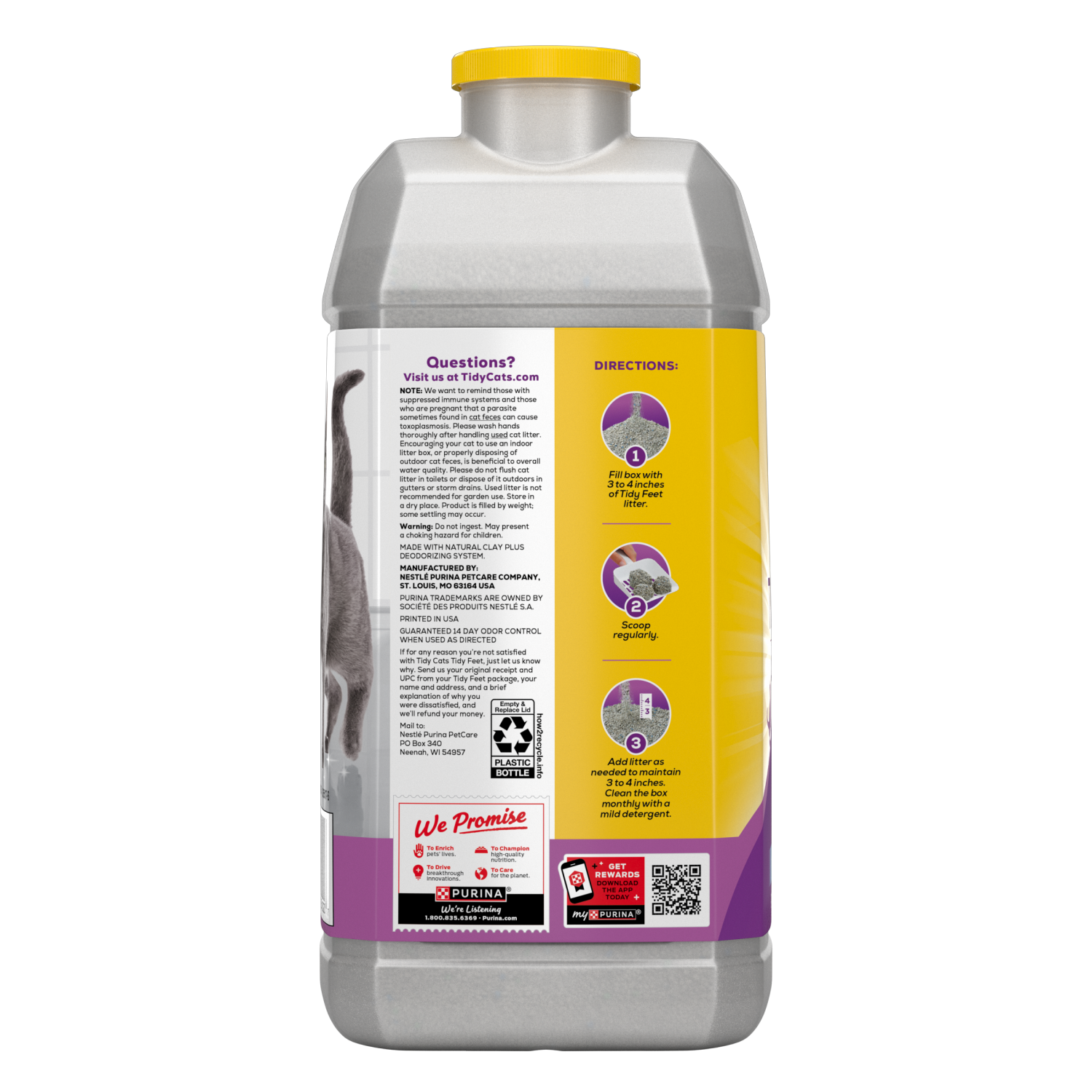 slide 4 of 6, Tidy Cats Purina Tidy Cats Tidy Feet Clumping Low Tracking Cat Litter With Odor Control – Unscented - 20 lb. Jug, 20 lb