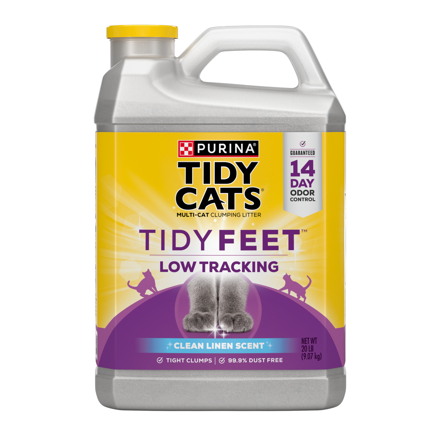 slide 1 of 6, Tidy Cats Purina Tidy Cats Tidy Feet Clumping Low Tracking Cat Litter With Odor Control – Unscented - 20 lb. Jug, 20 lb