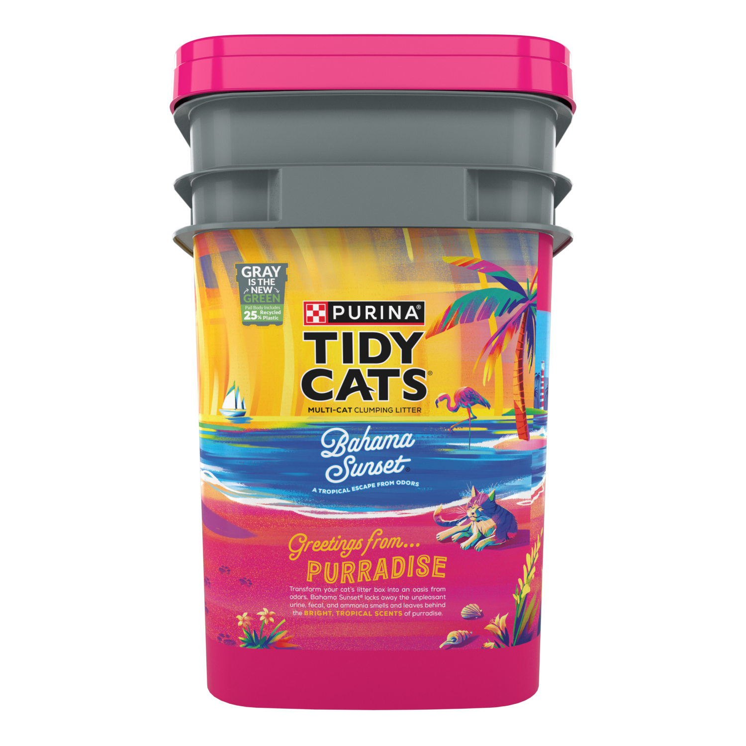 slide 3 of 4, Tidy Cats Bahama Sunset Scented Clumping Cat Litter Odor Control Formula, 35 lb