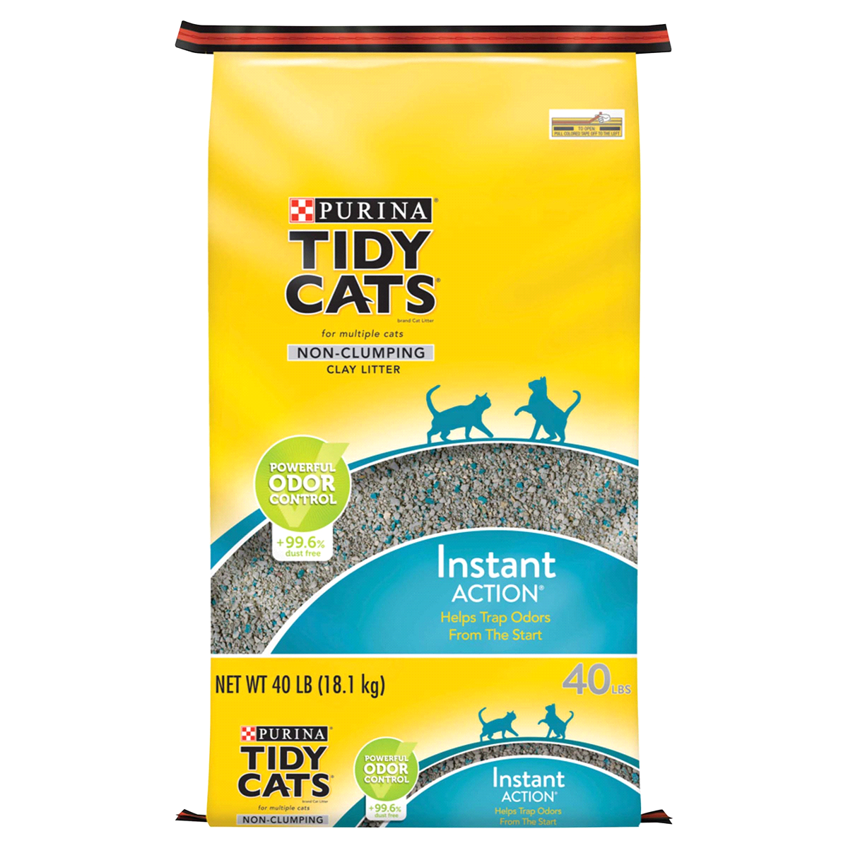 slide 1 of 1, Tidy Cats Purina Tidy Cats Instant Action Non Clumping, Low Tracking Cat Litter, 40 lb