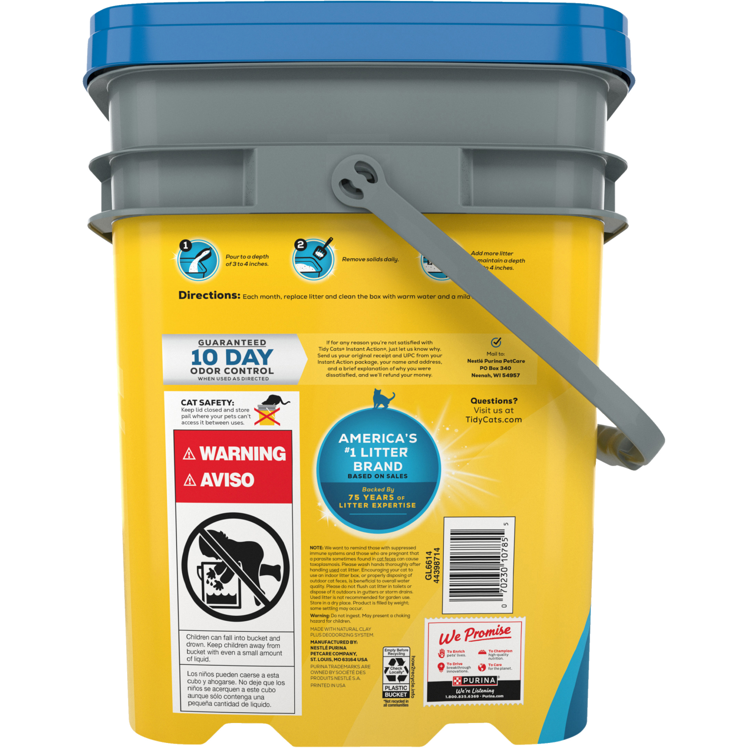 slide 2 of 5, Tidy Cats Purina Tidy Cats Clumping Cat Litter, Instant Action Multi Cat Litter - 35 lb. Pail, 35 lb