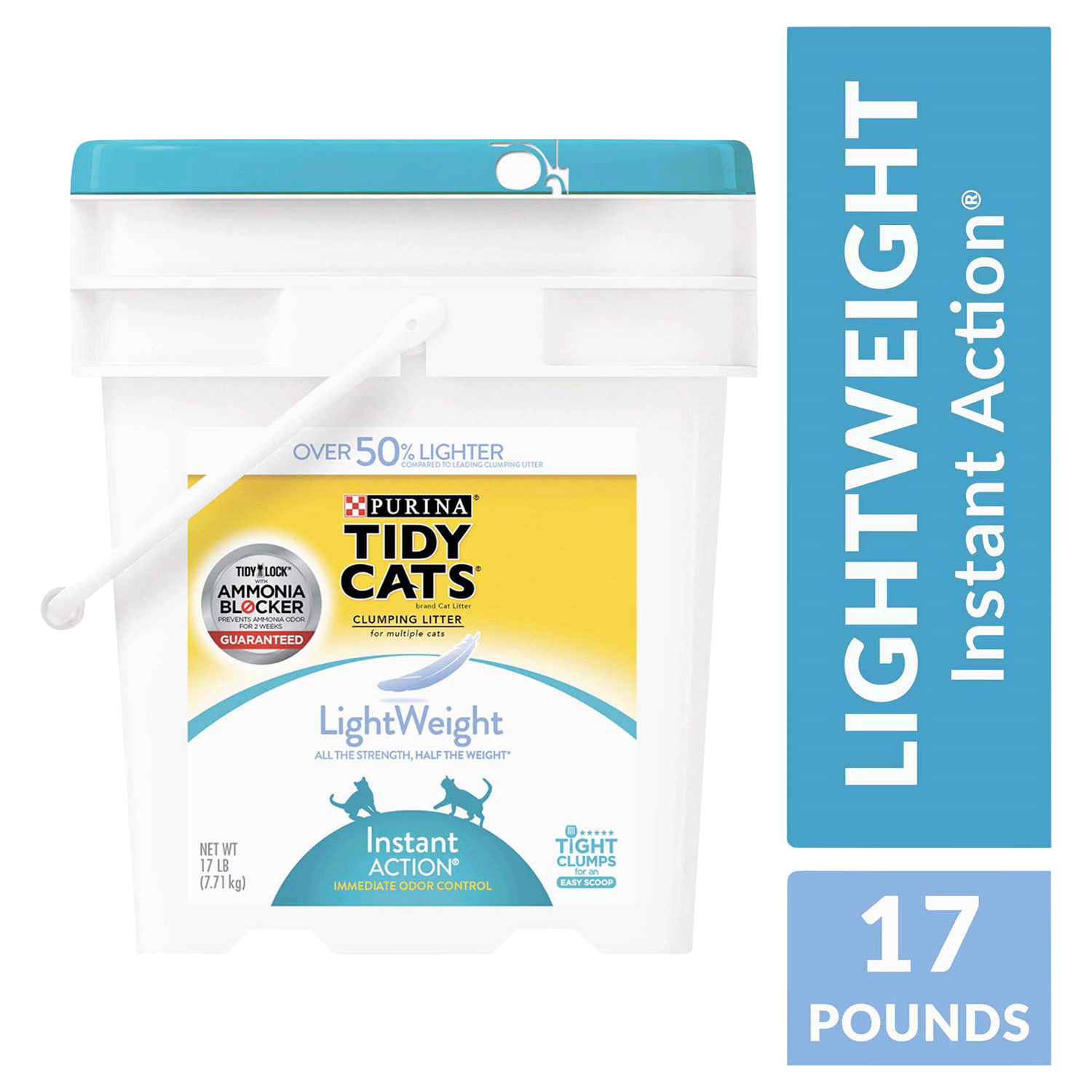 slide 1 of 5, Tidy Cats Purina Tidy Cats Light Weight, Low Dust, Clumping Cat Litter, LightWeight Instant Action Cat Litter - 17 lb. Pail, 17 lb
