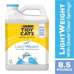 Tidy Cats Purina Tidy Cats Low Dust, Multi Cat, Clumping Cat Litter Odor Control Formula, LightWeight Glade Clear Springs - 8.5 lb. Jug