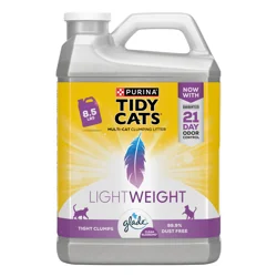 Tidy Cats Purina Tidy Cats LightWeight, Low Dust, Clumping Cat Litter Odor Control, LightWeight Glade Clean Blossoms Multi Cat Litter - 8.5 lb. Jug