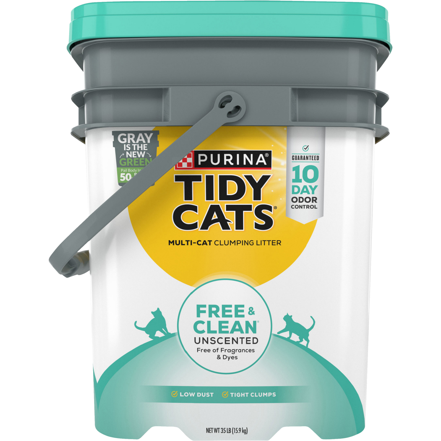slide 1 of 5, Tidy Cats Purina Tidy Cats Free and Clean Unscented Cat Litter - 35 lb. Pail, 35 lb