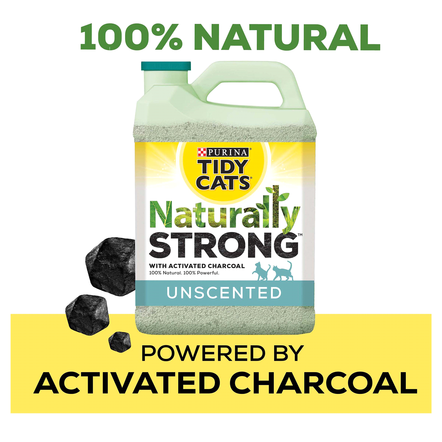 slide 1 of 5, Tidy Cats Purina Tidy Cats Unscented, Clumping, Natural Cat Litter, Naturally Strong Clay Multi Cat Litter - 20 lb. Jug, 20 lb