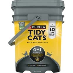 Tidy Cats Purina Tidy Cats Clumping Cat Litter, 4-in-1 Strength Multi Cat Litter - 35 lb. Pail