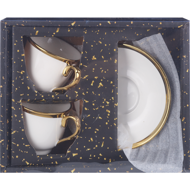 slide 1 of 1, BENE CASA 9Pc Gold Pattern Espresso Set, 1 ct