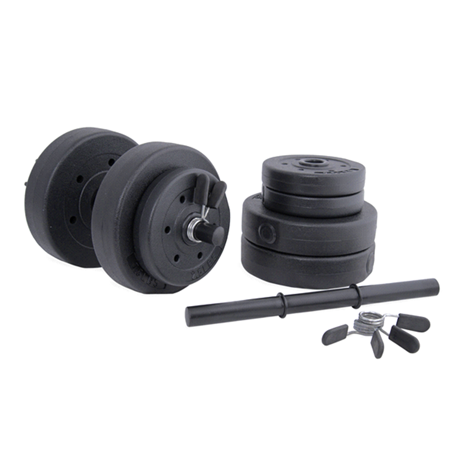 slide 2 of 2, CAP Adustable Pvc Coated Cement dumbbell set set, 40 lb