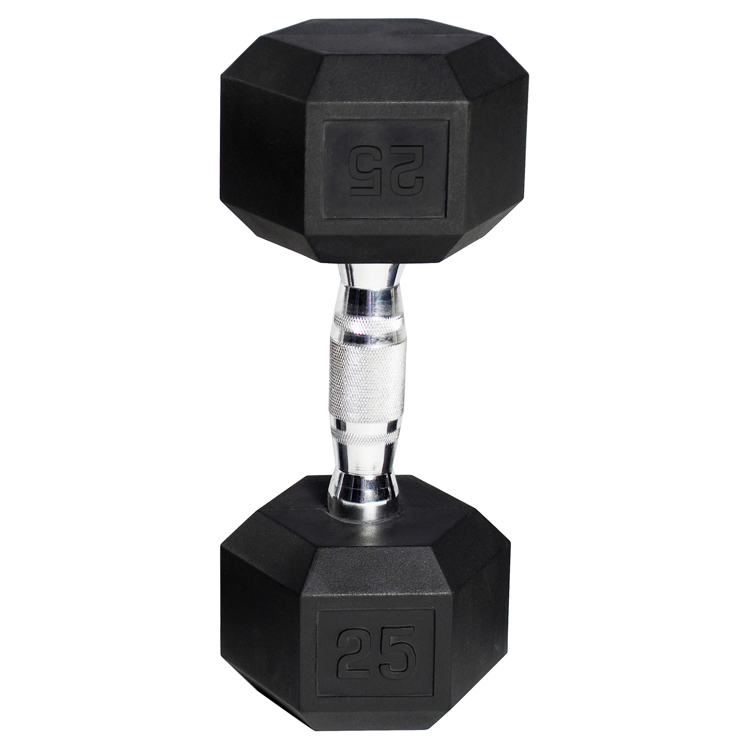 slide 1 of 1, Gaiam CAP Barbell Black Coated Hex Dumbbell, 25 lbs, 25 lb