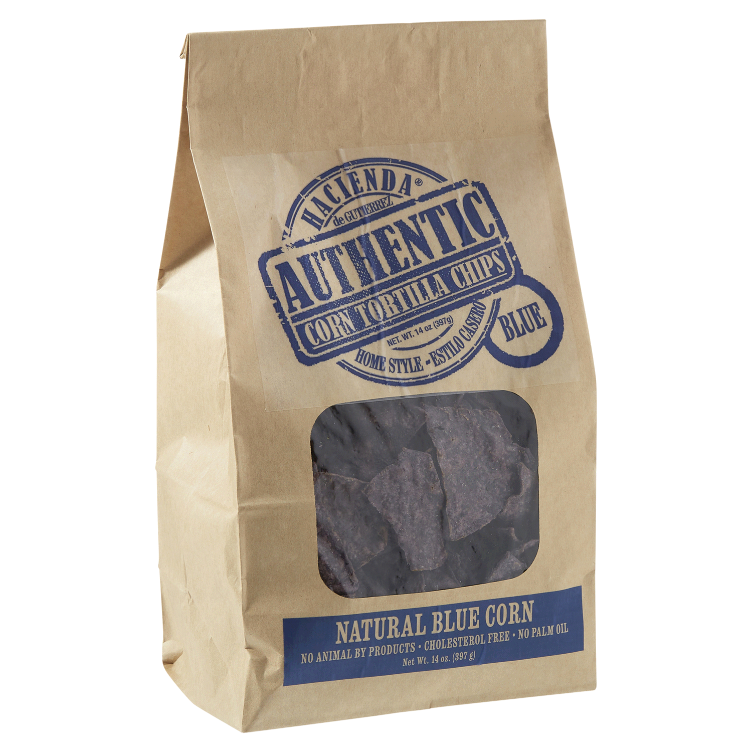 slide 4 of 5, Hacienda Authentic Blue Tortilla Chips, 14 oz